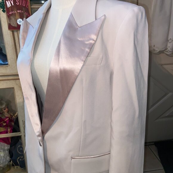 CHIC LUXEDRESS CLASSIC SATIN LAPEL 1 BUTTON TAILORED BLAZER SIZE MEDIUM - Picture 3 of 8